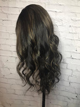 Load image into Gallery viewer, Luxury Darkest Brown Balayage Highlight 100% Human Hair Swiss 13x4 Lace Front Glueless Wig U-Part, 360 or Full Lace Upgrade Available