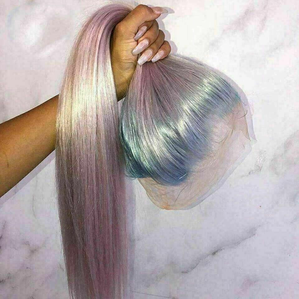 Luxury Remy Ombre Light Blue Baby Pink 100% Human Hair Swiss  display picture 1