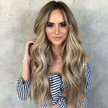 Load image into Gallery viewer, Luxury Balayage Highlight Brown Ash Blonde 100% Human Hair Swiss 13x4 Lace Front Glueless Wig  U-Part, 360 or Full Lace Upgrade Available