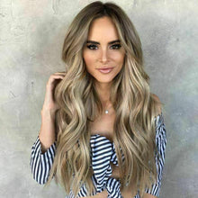 Load image into Gallery viewer, Luxury Balayage Highlight Brown Ash Blonde 100% Human Hair Swiss 13x4 Lace Front Glueless Wig  U-Part, 360 or Full Lace Upgrade Available