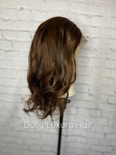 Load image into Gallery viewer, Luxury Chestnut Brown 100% Human Hair Swiss 13x4 Lace Front Glueless Wig U-Part, 360 or Full Lace Upgrade Available