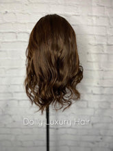 Load image into Gallery viewer, Luxury Chestnut Brown 100% Human Hair Swiss 13x4 Lace Front Glueless Wig U-Part, 360 or Full Lace Upgrade Available