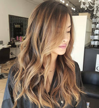 Load image into Gallery viewer, Luxury Caramel Blonde Balayage Highlight 100% Human Hair Swiss 13x4 Lace Front Glueless Wig U-Part, 360 or Full Lace Upgrade Available