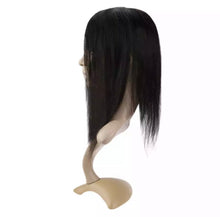 Load image into Gallery viewer, Luxury Human Hair Topper Ombre Balayage 12*6cm Remy Hair Piece With Clips 110% Density Crown Hair Ash Blonde Brown Mono