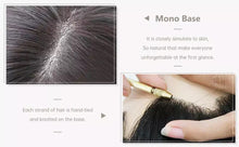 Load image into Gallery viewer, Luxury Human Hair Topper Ombre Balayage 12*6cm Remy Hair Piece With Clips 110% Density Crown Hair Ash Blonde Brown Mono