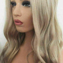 Load image into Gallery viewer, Luxury Brazilian Remy Wavy Ash Blonde Ombre 100% Human Hair Swiss 13x4 Lace Front Glueless Wig U-Part, 360 or Full Lace Upgrade Available