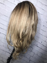 Load image into Gallery viewer, Luxury Light Ash Honey Blonde Brown Balayage Highlight 100% Human Hair Swiss 13x4 Lace Front Wig U-Part, 360 or Full Lace Upgrade Available