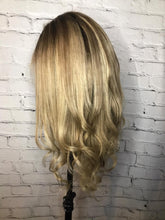 Load image into Gallery viewer, Luxury Light Ash Honey Blonde Brown Balayage Highlight 100% Human Hair Swiss 13x4 Lace Front Wig U-Part, 360 or Full Lace Upgrade Available