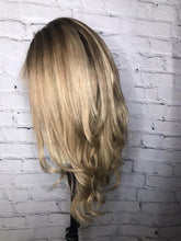 Load image into Gallery viewer, Luxury Light Ash Honey Blonde Brown Balayage Highlight 100% Human Hair Swiss 13x4 Lace Front Wig U-Part, 360 or Full Lace Upgrade Available