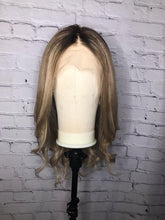 Load image into Gallery viewer, Luxury Light Ash Honey Blonde Brown Balayage Highlight 100% Human Hair Swiss 13x4 Lace Front Wig U-Part, 360 or Full Lace Upgrade Available