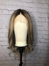 Load image into Gallery viewer, Luxury Light Ash Honey Blonde Brown Balayage Highlight 100% Human Hair Swiss 13x4 Lace Front Wig U-Part, 360 or Full Lace Upgrade Available