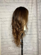 Load image into Gallery viewer, Luxury Caramel Blonde Balayage Highlight 100% Human Hair Swiss 13x4 Lace Front Glueless Wig U-Part, 360 or Full Lace Upgrade Available