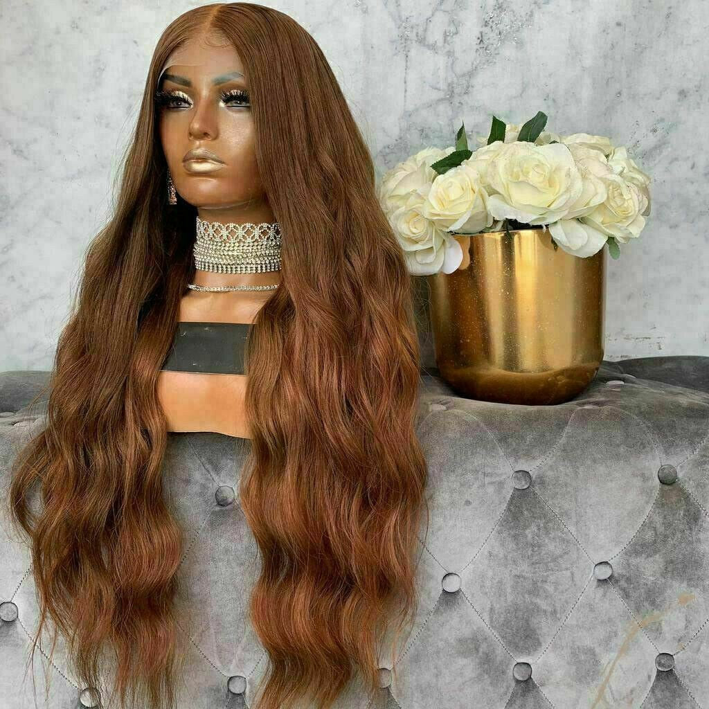 Auburn Beauty Virgin Remy Lace Wig Raregen Gemma | Lace Top Remy Human Hair Wig- Sunset Auburn  main image 4
