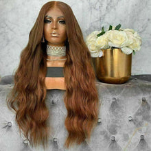 Load image into Gallery viewer, Luxury Remy Auburn #30 100% Human Hair Swiss 13x4 Lace Front Glueless Wig Wavy Ash U-Part, 360 or Full Lace Upgrade Available