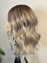 Load image into Gallery viewer, CRYSTAL | Luxe Ice Grey Balayage 100% Human Hair Swiss 13x4 Lace Front Glueless Wig  Bleached Knots Transparent Lace Full Lace Upgrade Available