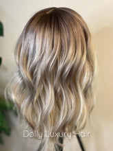 Load image into Gallery viewer, CRYSTAL | Luxe Ice Grey Balayage 100% Human Hair Swiss 13x4 Lace Front Glueless Wig  Bleached Knots Transparent Lace Full Lace Upgrade Available