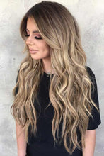 Load image into Gallery viewer, Luxury Toasted Ash Blonde Balayage 100% Human Hair Swiss 13x4 Lace Front Glueless Wig Wavy U-Part, 360 or Full Lace Upgrade Available