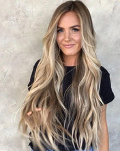 Load image into Gallery viewer, Luxury Ash Blonde Balayage 100% Human Hair Swiss 13x4 Lace Front Glueless Wig Wavy U-Part, 360 or Full Lace Upgrade Available