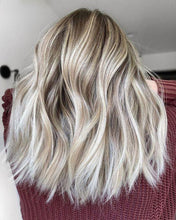 Load image into Gallery viewer, Luxury Platinum Ash Blonde Balayage 100% Human Hair Swiss 13x4 Lace Front Glueless Wig U-Part, 360 or Full Lace Upgrade Available