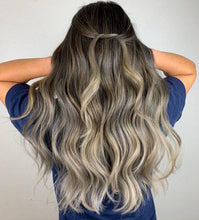 Load image into Gallery viewer, Luxury Black and Ash Blonde Balayage 100% Human Hair Swiss 13x4 Lace Front Glueless Wig U-Part, 360 or Full Lace Upgrade Available