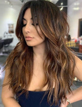 Load image into Gallery viewer, Luxury Dark Ash Brown Balayage 100% Human Hair Swiss 13x4 Lace Front Glueless Wig Wavy U-Part, 360 or Full Lace Upgrade Available
