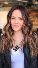 Load image into Gallery viewer, Luxury Warm Honey  Brown Blonde Balayage 100% Human Hair Swiss 13x4 Lace Front Glueless Wig Wavy U-Part or Full Lace Upgrade Available