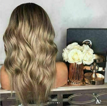 Load image into Gallery viewer, Luxury Balayage Highlight Ash Blonde 100% Human Hair Swiss 13x4 Lace Front Glueless Wig  Wavy U-Part, 360 or Full Lace Upgrade Available