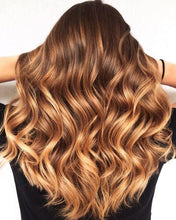 Load image into Gallery viewer, Luxury Caramel Blonde Warm Balayage 100% Human Hair Swiss 13x4 Lace Front Glueless Wig Wavy U-Part, 360 or Full Lace Upgrade Available