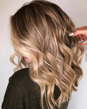 Load image into Gallery viewer, Luxury Toasted Almond Balayage 100% Human Hair Swiss 13x4 Lace Front Glueless Wig Wavy U-Part, 360 or Full Lace Upgrade Available