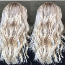 Load image into Gallery viewer, Luxury Balayage Highlight Light Ash Platinum Blonde 100% Human Hair Swiss 13x4 Lace Front Glueless Wig U-Part, 360 or Full Lace Upgrade Available
