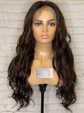 Load image into Gallery viewer, Luxury Dark Brown 100% Human Hair Swiss 13x4 Lace Front Glueless Wig U-Part, 360 or Full Lace Upgrade Available