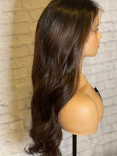 Load image into Gallery viewer, Luxury Dark Brown 100% Human Hair Swiss 13x4 Lace Front Glueless Wig U-Part, 360 or Full Lace Upgrade Available