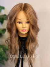 Load image into Gallery viewer, AUBREY | Luxe Auburn Human Hair Swiss 13x4 Lace Front Wig Strawberry Blonde Bleached Knots Transparent Lace Full Lace Upgrade Available