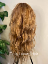 Load image into Gallery viewer, AUBREY | Luxe Auburn Human Hair Swiss 13x4 Lace Front Wig Strawberry Blonde Bleached Knots Transparent Lace Full Lace Upgrade Available