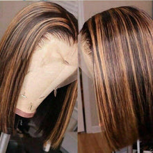 Load image into Gallery viewer, Luxury Remy Bob Ombre 100% Human Hair Swiss 13x4 Lace Front Glueless Wig Ash Blonde Balayage Highlight U-Part, 360 or Full Lace Upgrade Available