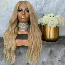 Load image into Gallery viewer, Luxury Transparent Remy Dark Golden Blonde 100% Human Hair Swiss 13x4 Lace Front Glueless Wig U-Part, 360 or Full Lace Upgrade Available