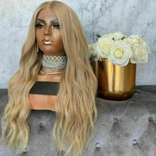 Load image into Gallery viewer, Luxury Transparent Remy Dark Golden Blonde 100% Human Hair Swiss 13x4 Lace Front Glueless Wig U-Part, 360 or Full Lace Upgrade Available