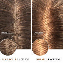 Load image into Gallery viewer, Luxury Silk Base Light Brown Blonde Balayage Straight With Clip In Human Hair Topper Wig Women 150% Virgin Cuticle Remy Hairpieces Toupee