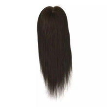 Load image into Gallery viewer, Luxury Silk Base Dark Brown Color #2 Straight With Clip In Human Hair Topper Wig For Women 150% Virgin Cuticle Remy Hairpieces Toupee