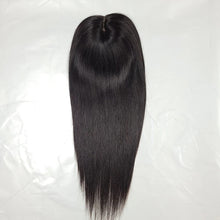 Load image into Gallery viewer, Luxury Silk Base Natural Black Straight Clip In Human Hair Topper Wig For Women 150% Virgin Cuticle Remy Hairpieces Toupee Fake Scalp
