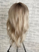 Load image into Gallery viewer, LAILA | Luxe Ash Blonde Balayage 100% Human Hair Swiss 13x4 Lace Front Glueless Wig  Bleached Knots Transparent Lace Full Lace Upgrade Available