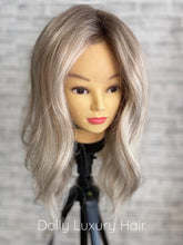 Load image into Gallery viewer, LAILA | Luxe Ash Blonde Balayage 100% Human Hair Swiss 13x4 Lace Front Glueless Wig  Bleached Knots Transparent Lace Full Lace Upgrade Available