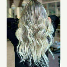 Load image into Gallery viewer, Luxury Balayage Highlight Light Ash Platinum Blonde 100% Human Hair Swiss 13x4 Lace Front Glueless Wig U-Part, 360 or Full Lace Upgrade Available