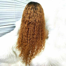 Load image into Gallery viewer, Luxury Water Wave Ombre Light Auburn Brown 100% Human Hair Swiss 13x4 Lace Front Glueless Wig U-Part, 360 or Full Lace Upgrade Available
