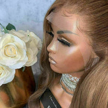 Load image into Gallery viewer, Luxury Remy Wavy Light Ash Brown 100% Human Hair Swiss 13x4 Lace Front Glueless Wig U-Part, 360 or Full Lace Upgrade Available