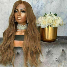 Load image into Gallery viewer, Luxury Remy Wavy Light Ash Brown 100% Human Hair Swiss 13x4 Lace Front Glueless Wig U-Part, 360 or Full Lace Upgrade Available