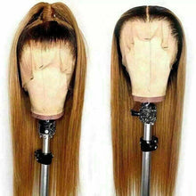 Load image into Gallery viewer, Luxury Remy Ombre Honey Blonde 100% Human Hair Swiss 13x4 Lace Front Glueless Wig Highlight #27 U-Part, 360 or Full Lace Upgrade Available
