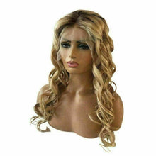 Load image into Gallery viewer, Luxury Curly Ombre Honey #27 Golden Blonde 100% Human Hair Swiss 13x4 Lace Front Glueless Wig U-Part, 360 or Full Lace Upgrade Available