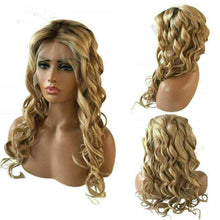 Load image into Gallery viewer, Luxury Curly Ombre Honey #27 Golden Blonde 100% Human Hair Swiss 13x4 Lace Front Glueless Wig U-Part, 360 or Full Lace Upgrade Available