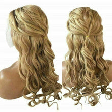 Load image into Gallery viewer, Luxury Curly Ombre Honey #27 Golden Blonde 100% Human Hair Swiss 13x4 Lace Front Glueless Wig U-Part, 360 or Full Lace Upgrade Available